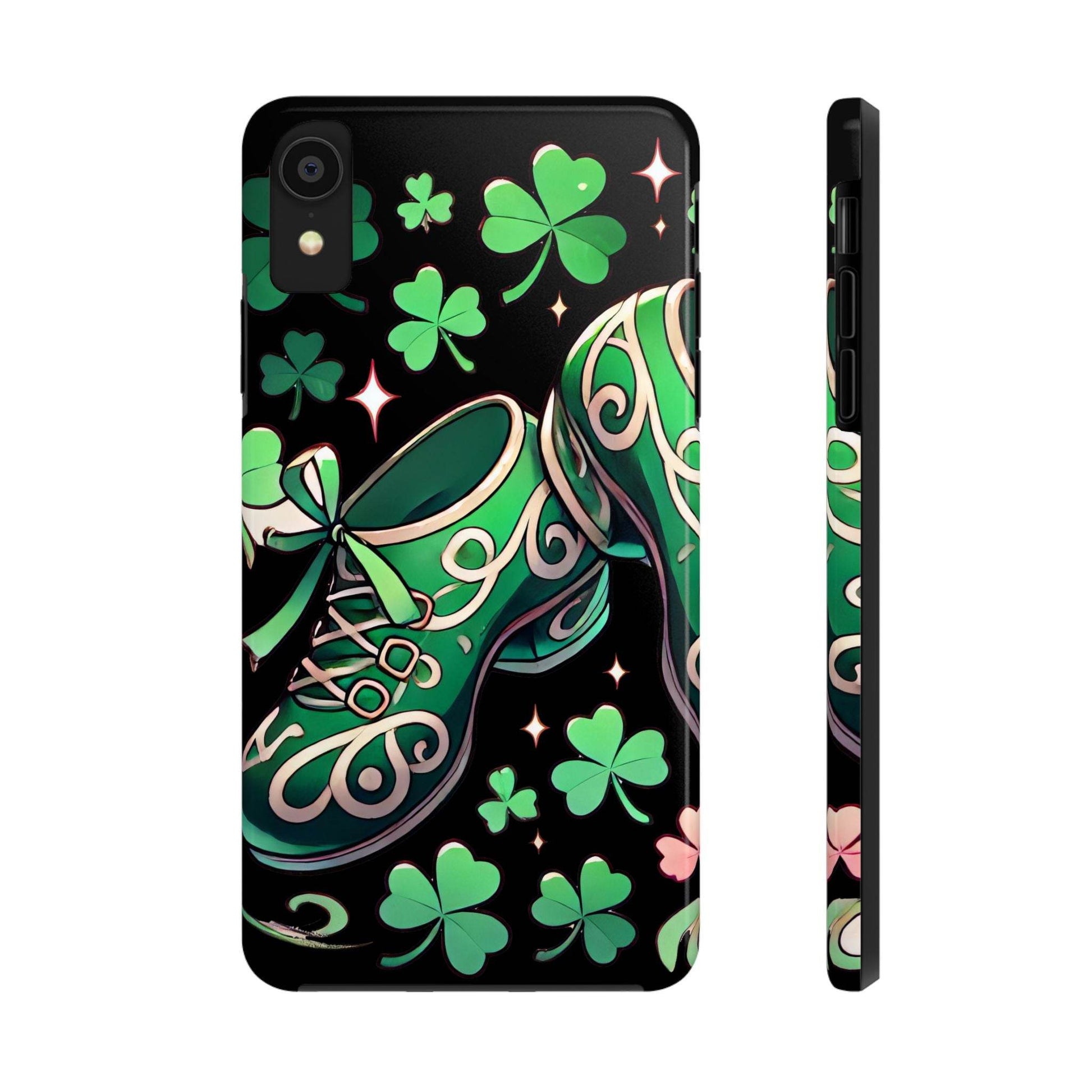 Irish Dance Shoe Tough Phone Case - St. Patrick's Day Gift, Protective Cover, Irish Dance Lover Phone Accessory, Celtic Dance Shoes Case - Little Flower Farm