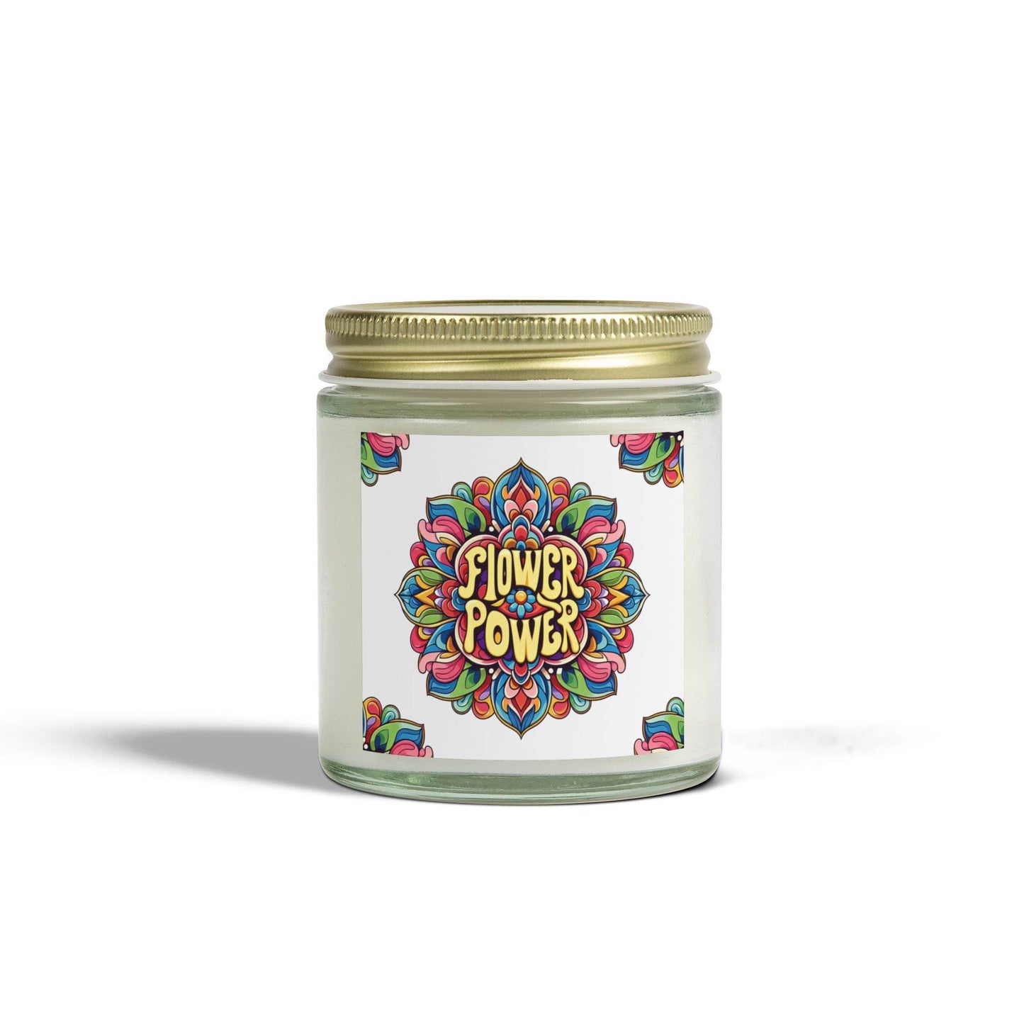Flower Power Scented Candles - Coconut Apricot Wax, 4oz, Relaxing Home Fragrance, Aromatherapy Candle, Gift for Her, Stress Relief Candle - Little Flower Farm