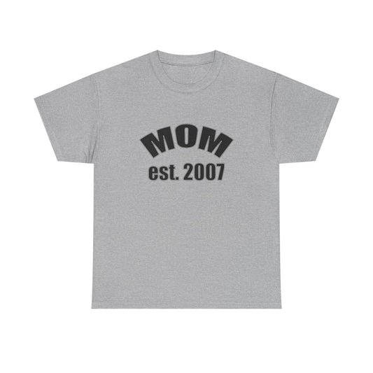 Mom Established in Shirt, Personalized Tee, Mother's Day Gift, Custom Year - Little Flower Farm