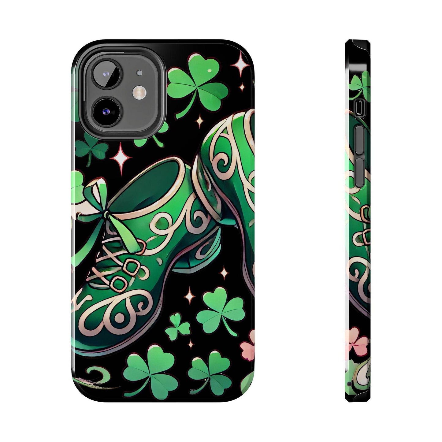 Irish Dance Shoe Tough Phone Case - St. Patrick's Day Gift, Protective Cover, Irish Dance Lover Phone Accessory, Celtic Dance Shoes Case - Little Flower Farm