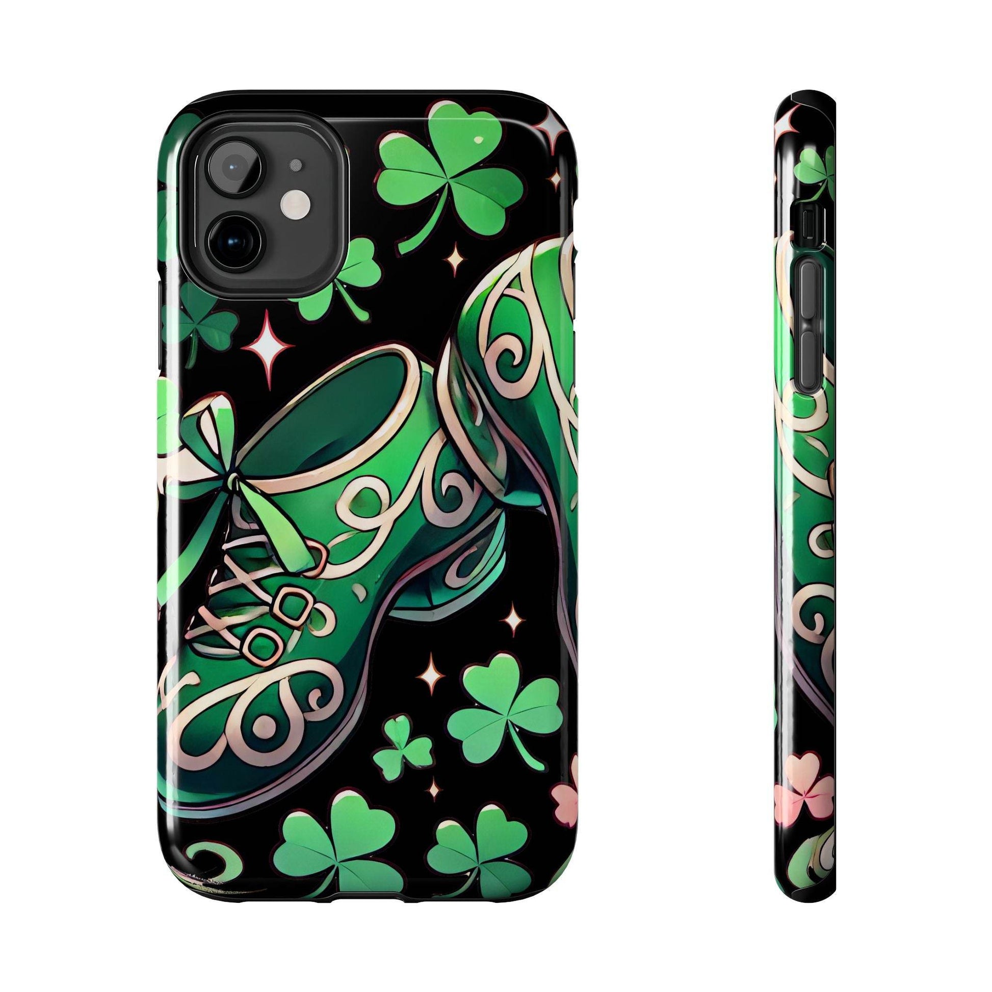 Irish Dance Shoe Tough Phone Case - St. Patrick's Day Gift, Protective Cover, Irish Dance Lover Phone Accessory, Celtic Dance Shoes Case - Little Flower Farm