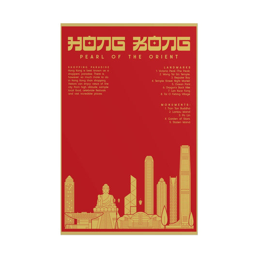 Poster Wall Art - Hong Kong Themed - Little Flower Farm