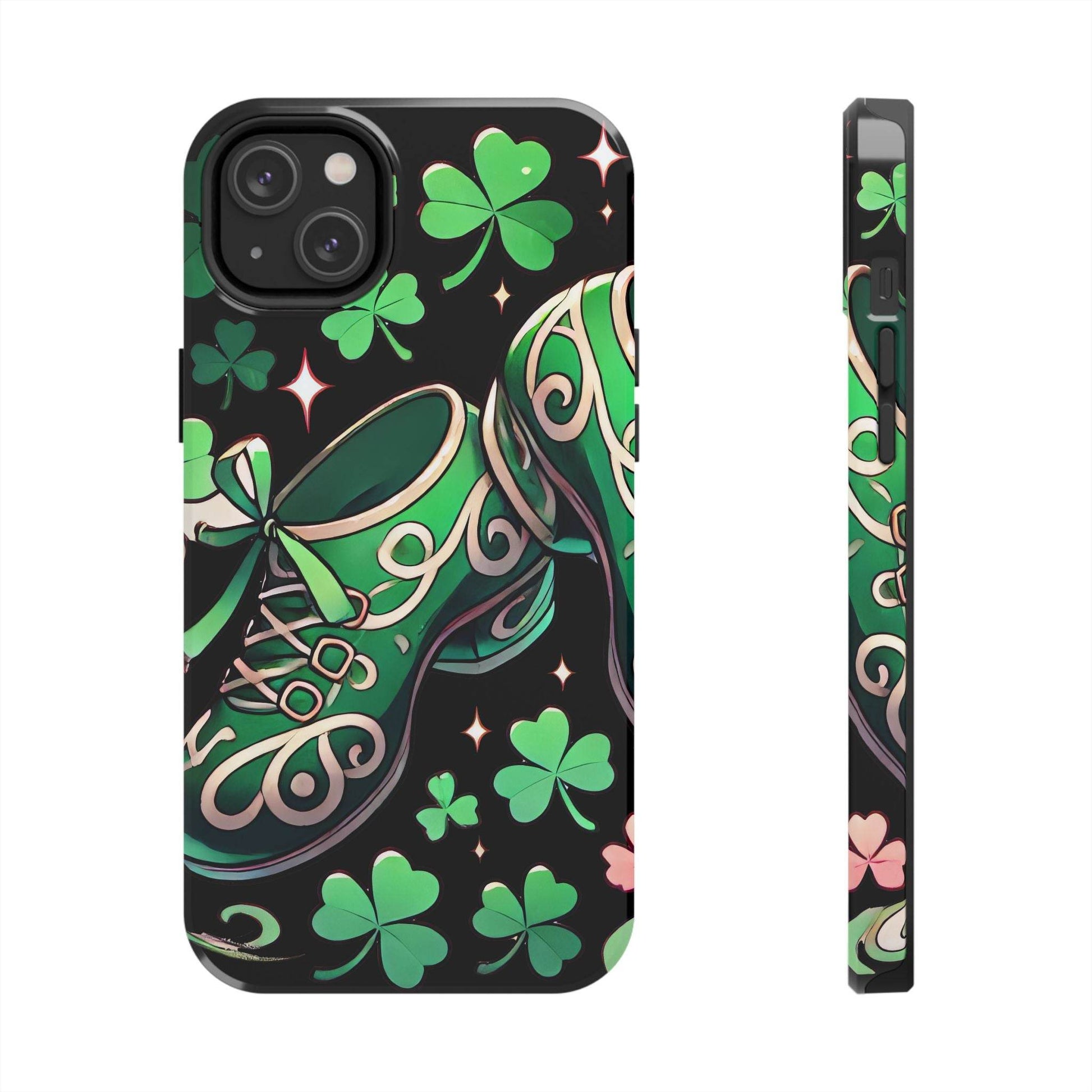 Irish Dance Shoe Tough Phone Case - St. Patrick's Day Gift, Protective Cover, Irish Dance Lover Phone Accessory, Celtic Dance Shoes Case - Little Flower Farm