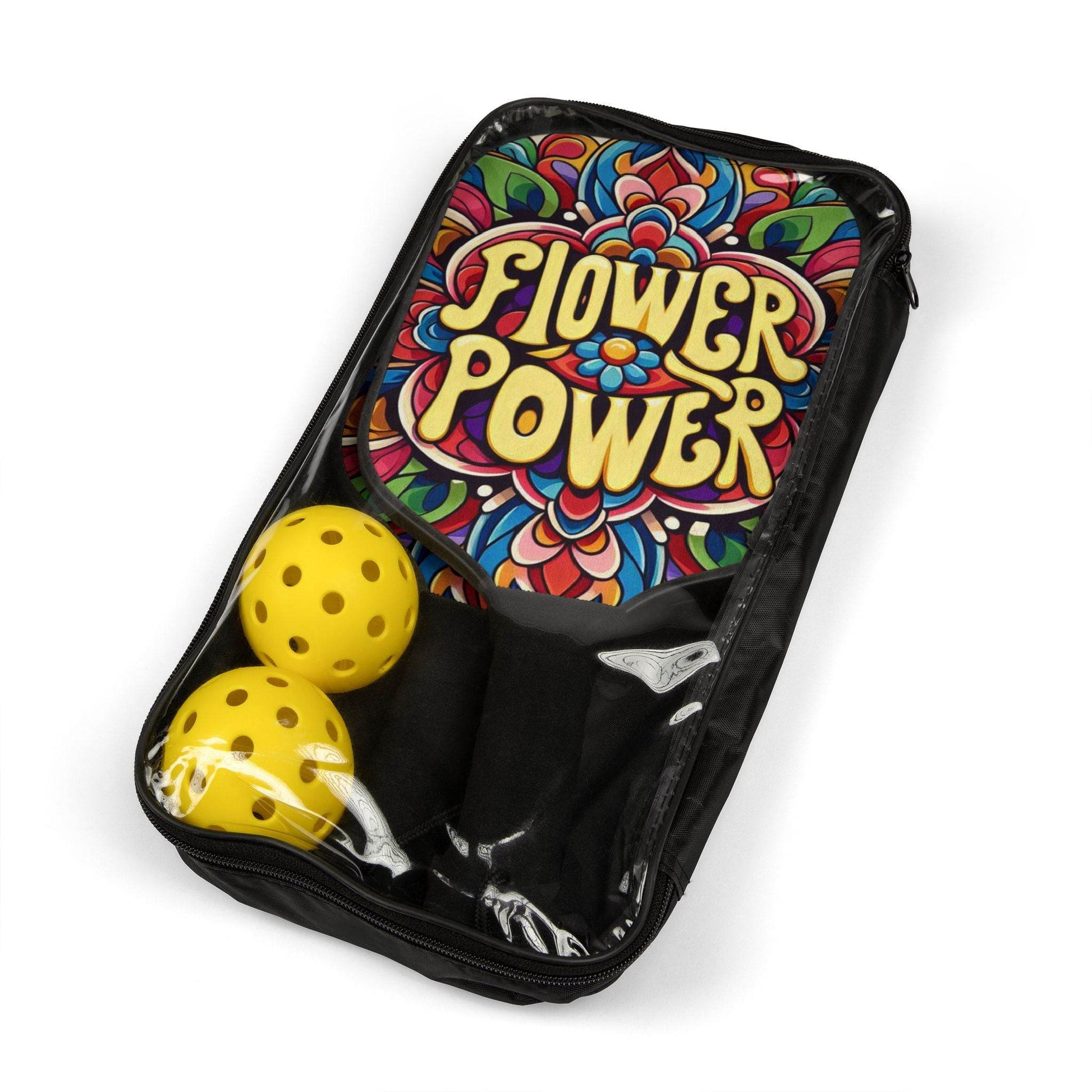Pickleball Kit, Flower Power Pickleball Set, Hippy Boho Paddle Set, Fun Pickleball Gear, Pickleball Starter Kit - Little Flower Farm
