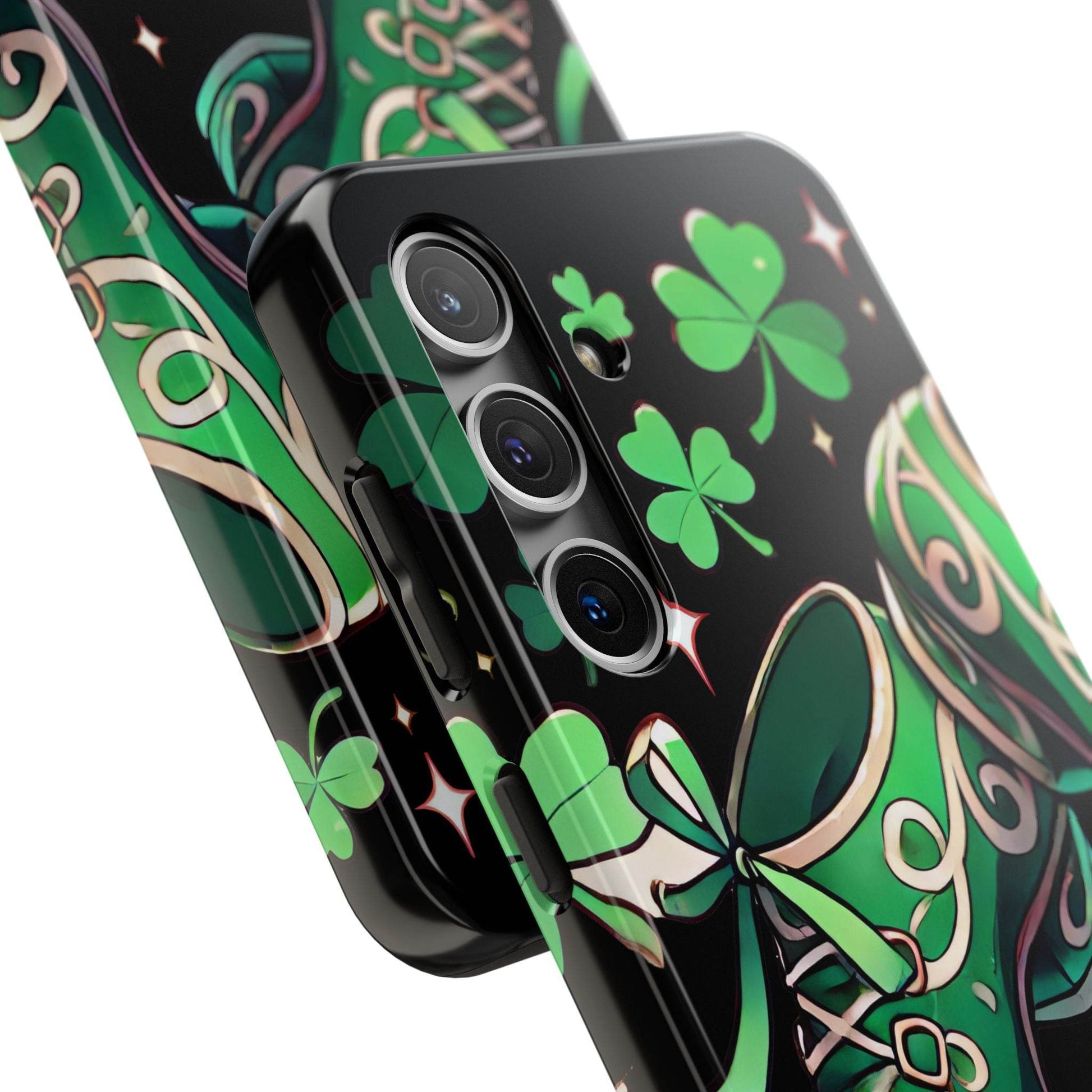 Irish Dance Shoe Tough Phone Case - St. Patrick's Day Gift, Protective Cover, Irish Dance Lover Phone Accessory, Celtic Dance Shoes Case - Little Flower Farm