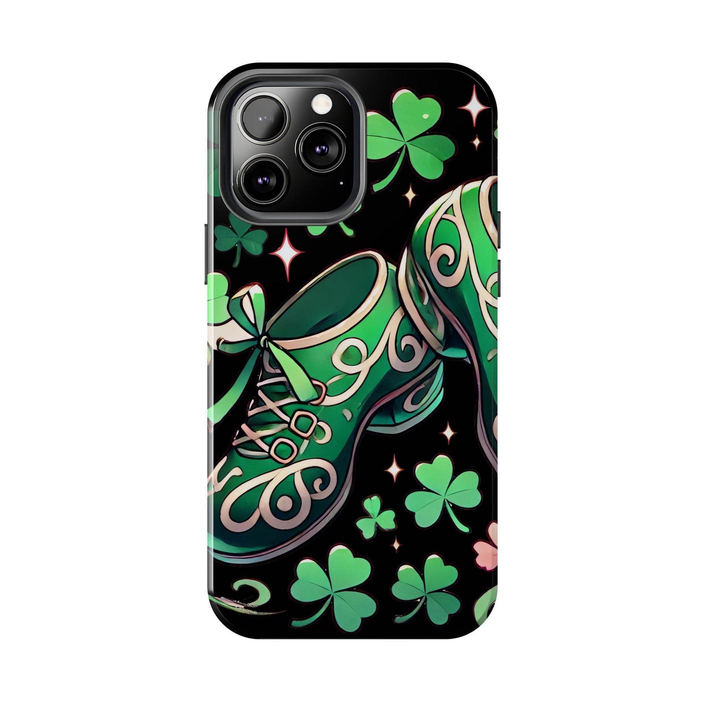 Irish Dance Shoe Tough Phone Case - St. Patrick's Day Gift, Protective Cover, Irish Dance Lover Phone Accessory, Celtic Dance Shoes Case - Little Flower Farm