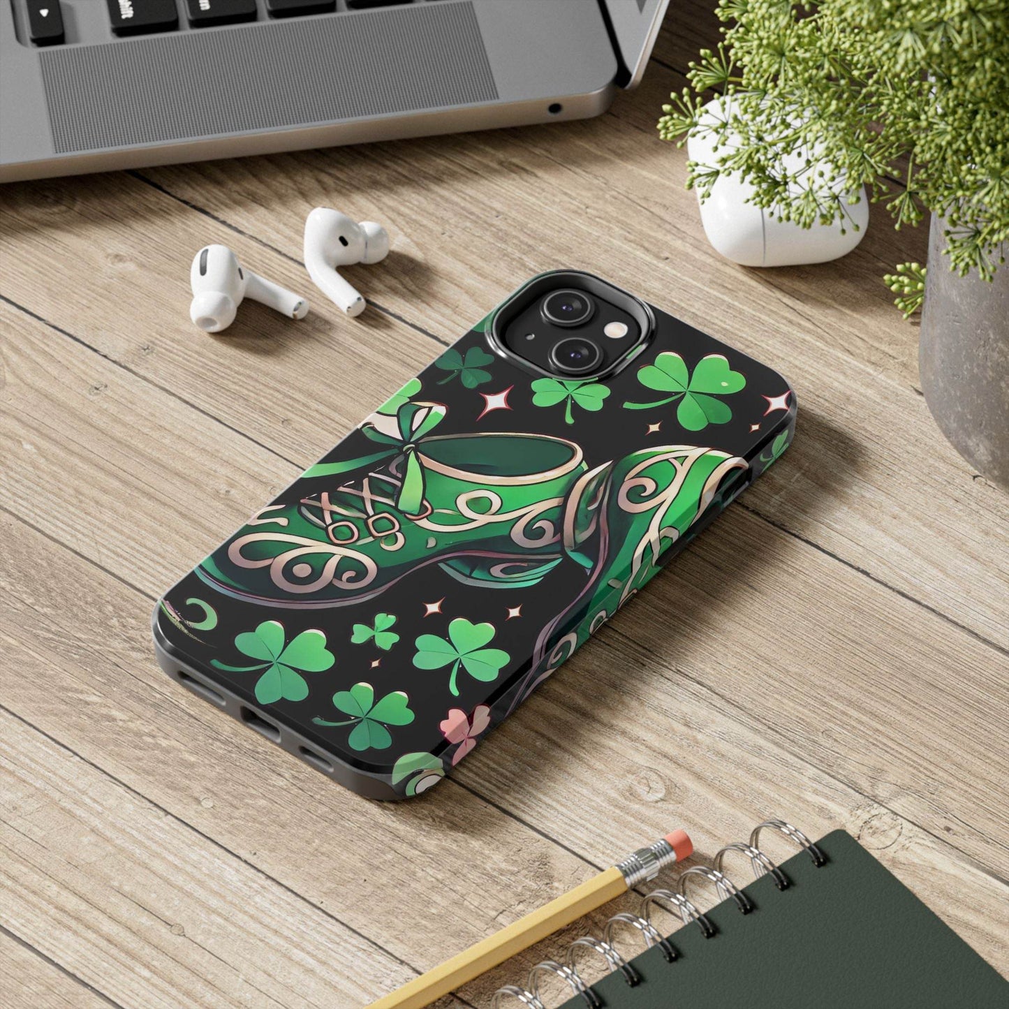 Irish Dance Shoe Tough Phone Case - St. Patrick's Day Gift, Protective Cover, Irish Dance Lover Phone Accessory, Celtic Dance Shoes Case - Little Flower Farm