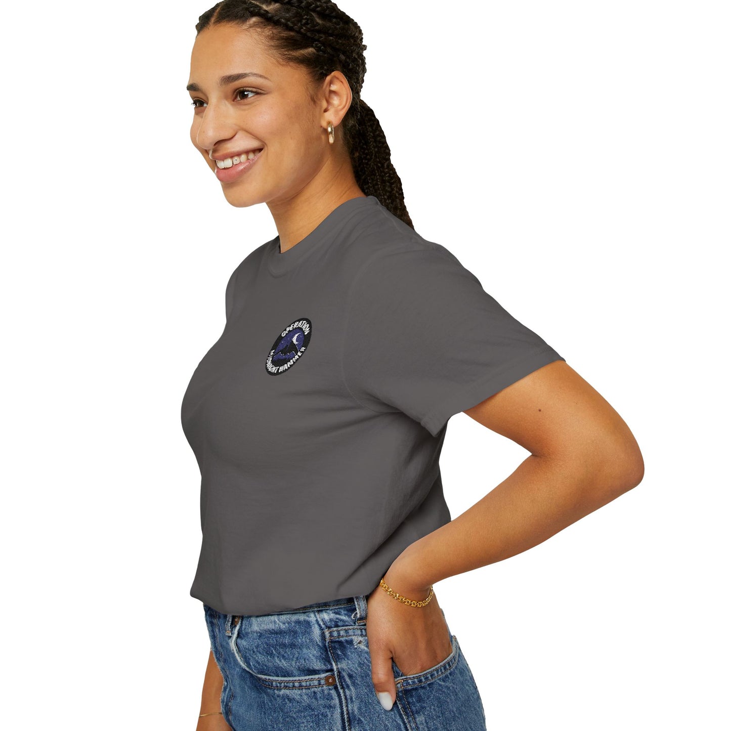 Embroidered Operation Midnight Hammer T-Shirt Garment-Dyed Unisex T-Shirt | Casual Comfort Tee for Everyday Wear, Great for Gifts, Summer Outings, and Relaxed Styling