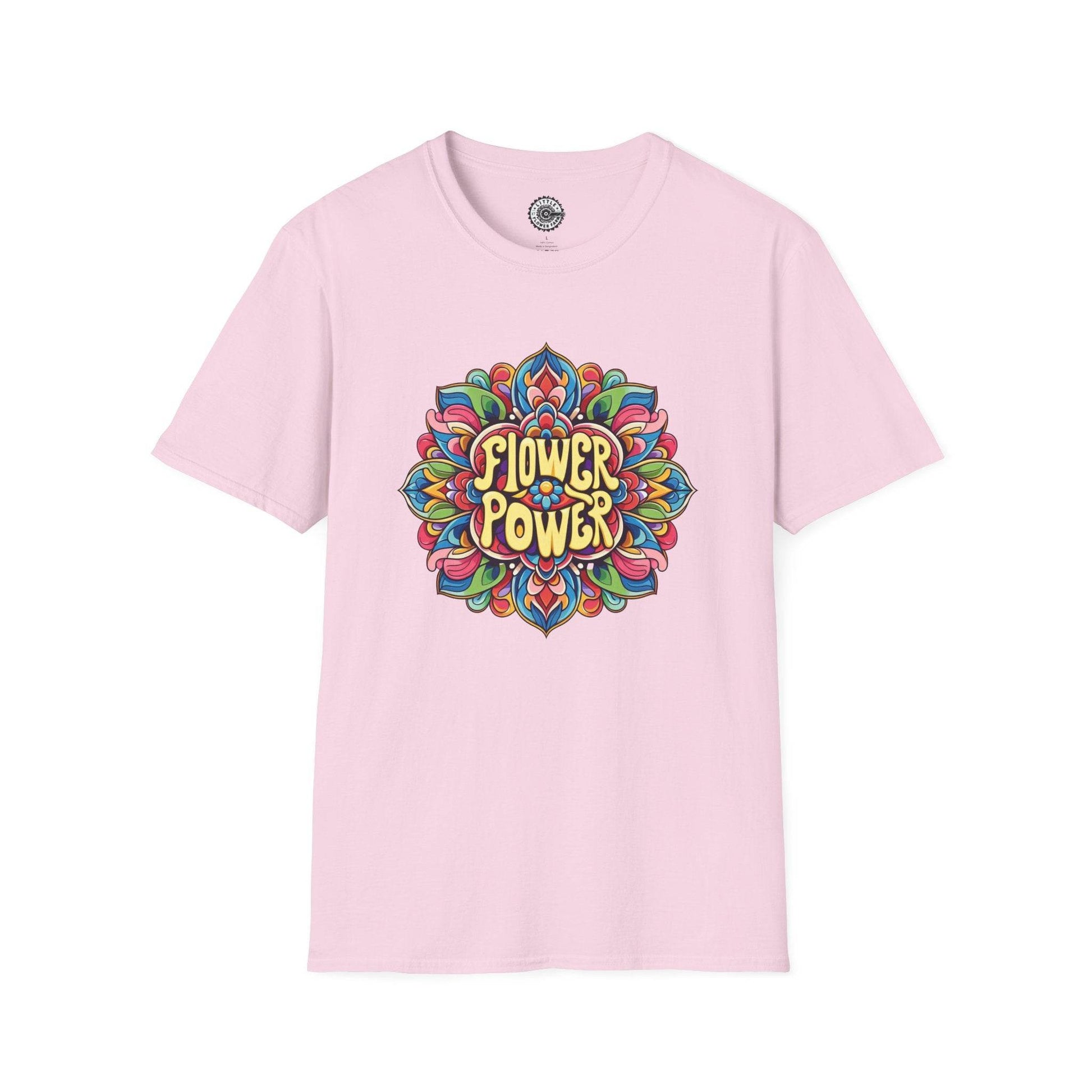 Flower Power Unisex T-Shirt, Floral Print Tee, Hippie Style Shirt, Soft Cotton Top, Boho Chic Fashion - Little Flower Farm
