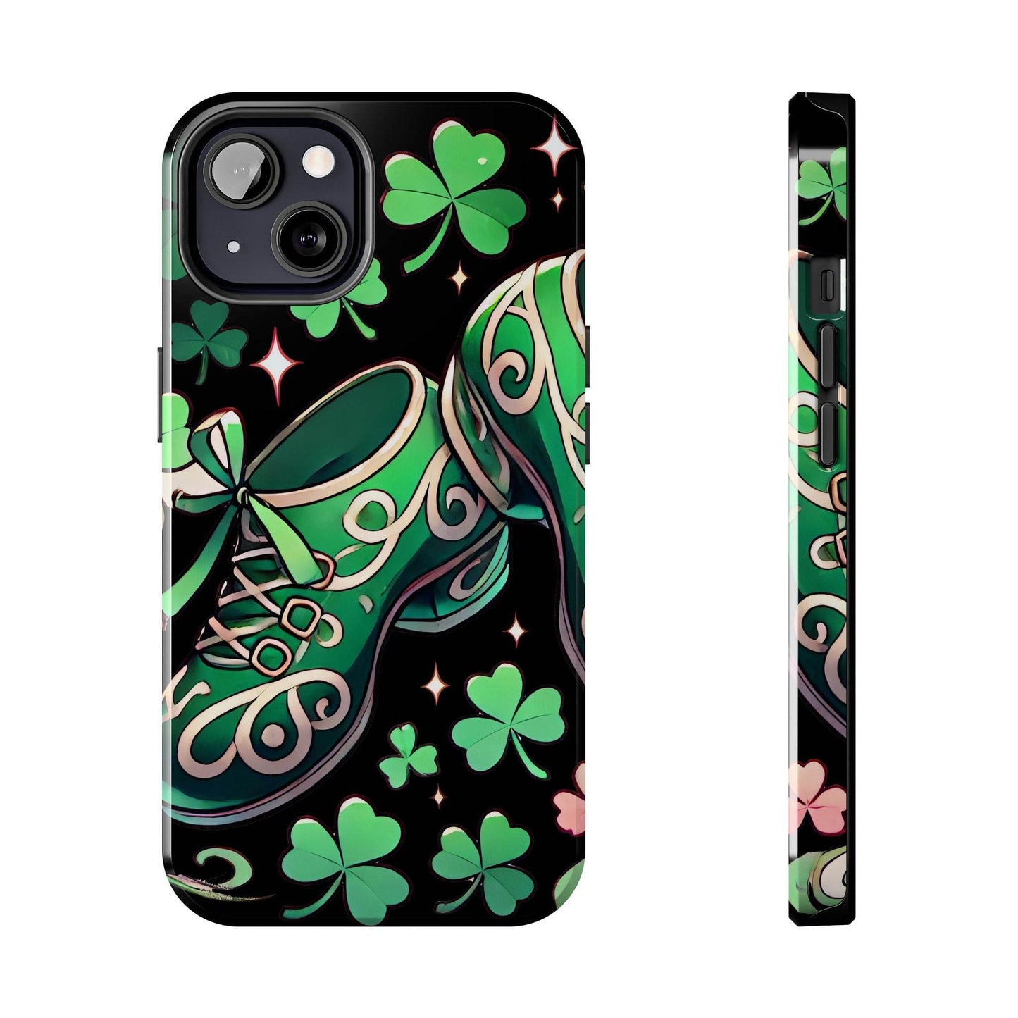 Irish Dance Shoe Tough Phone Case - St. Patrick's Day Gift, Protective Cover, Irish Dance Lover Phone Accessory, Celtic Dance Shoes Case - Little Flower Farm
