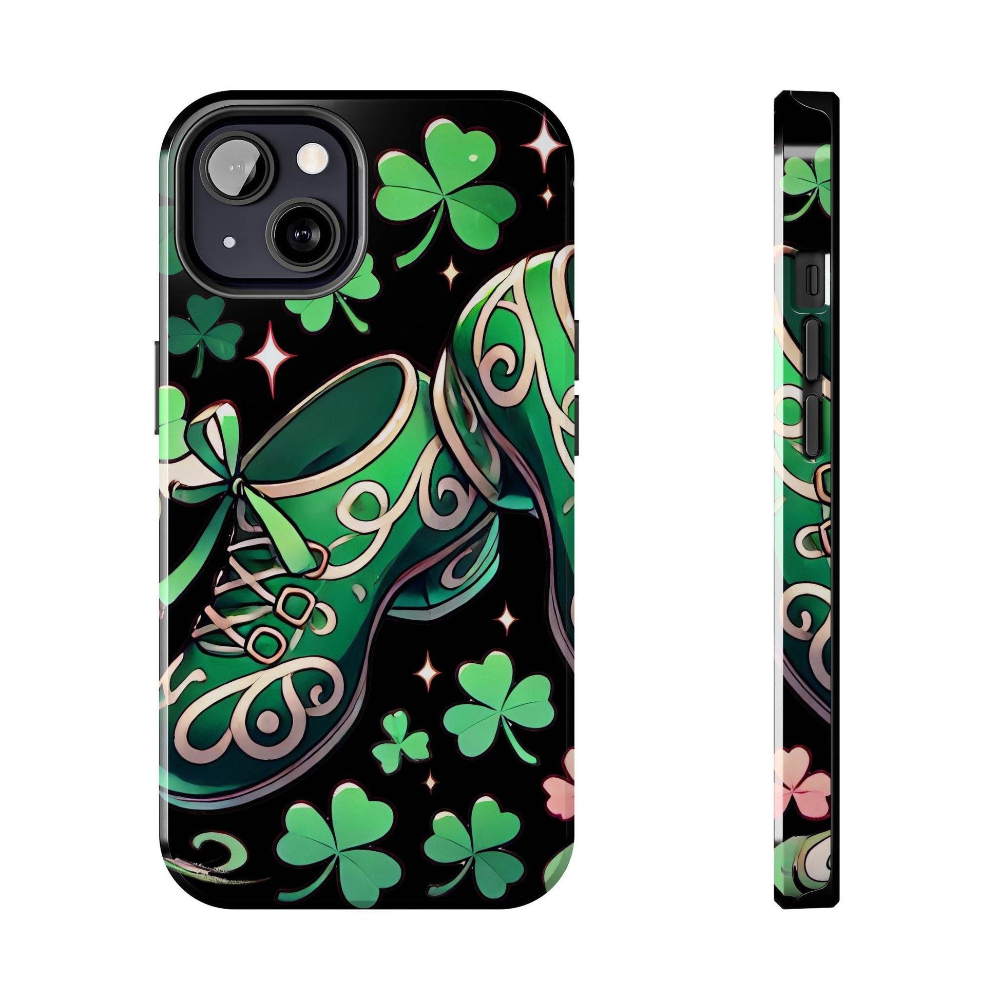 Irish Dance Shoe Tough Phone Case - St. Patrick's Day Gift, Protective Cover, Irish Dance Lover Phone Accessory, Celtic Dance Shoes Case - Little Flower Farm