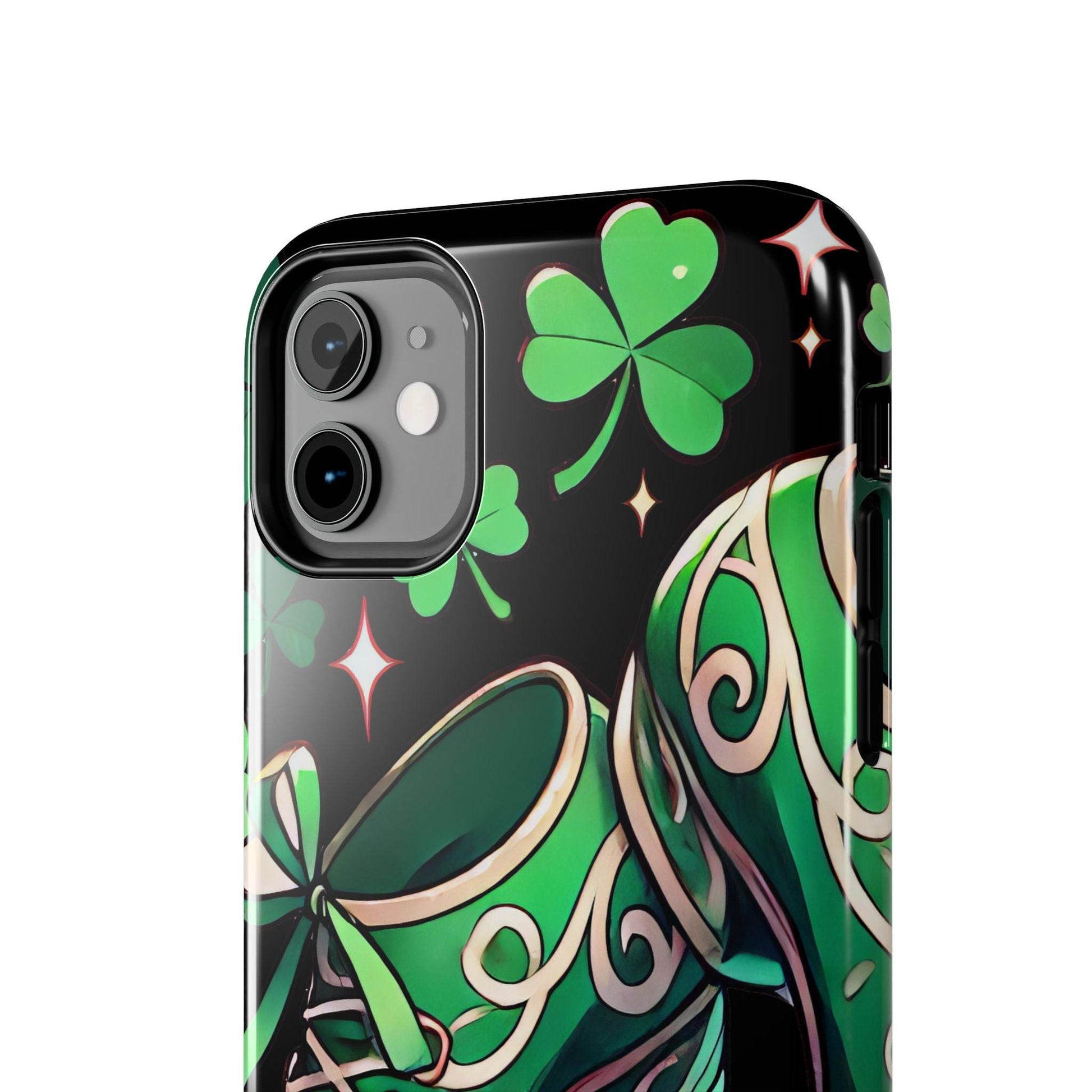 Irish Dance Shoe Tough Phone Case - St. Patrick's Day Gift, Protective Cover, Irish Dance Lover Phone Accessory, Celtic Dance Shoes Case - Little Flower Farm