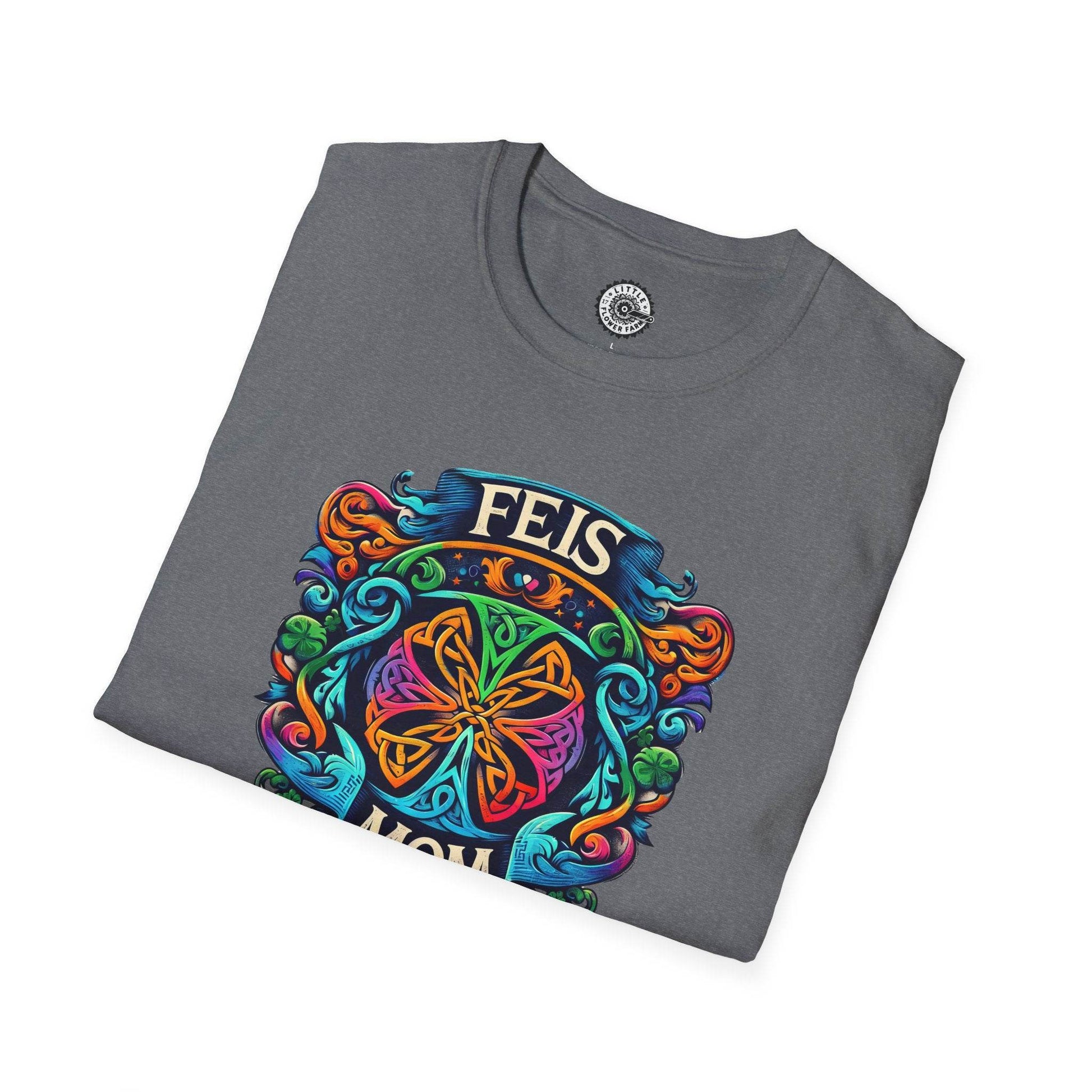 Feis Mom Irish Dance Competition Themed Unisex Softstyle T-Shirt - Lightweight Tee for Dance Moms, Irish Dance Fans, St. Patrick's Day Gift, - Little Flower Farm