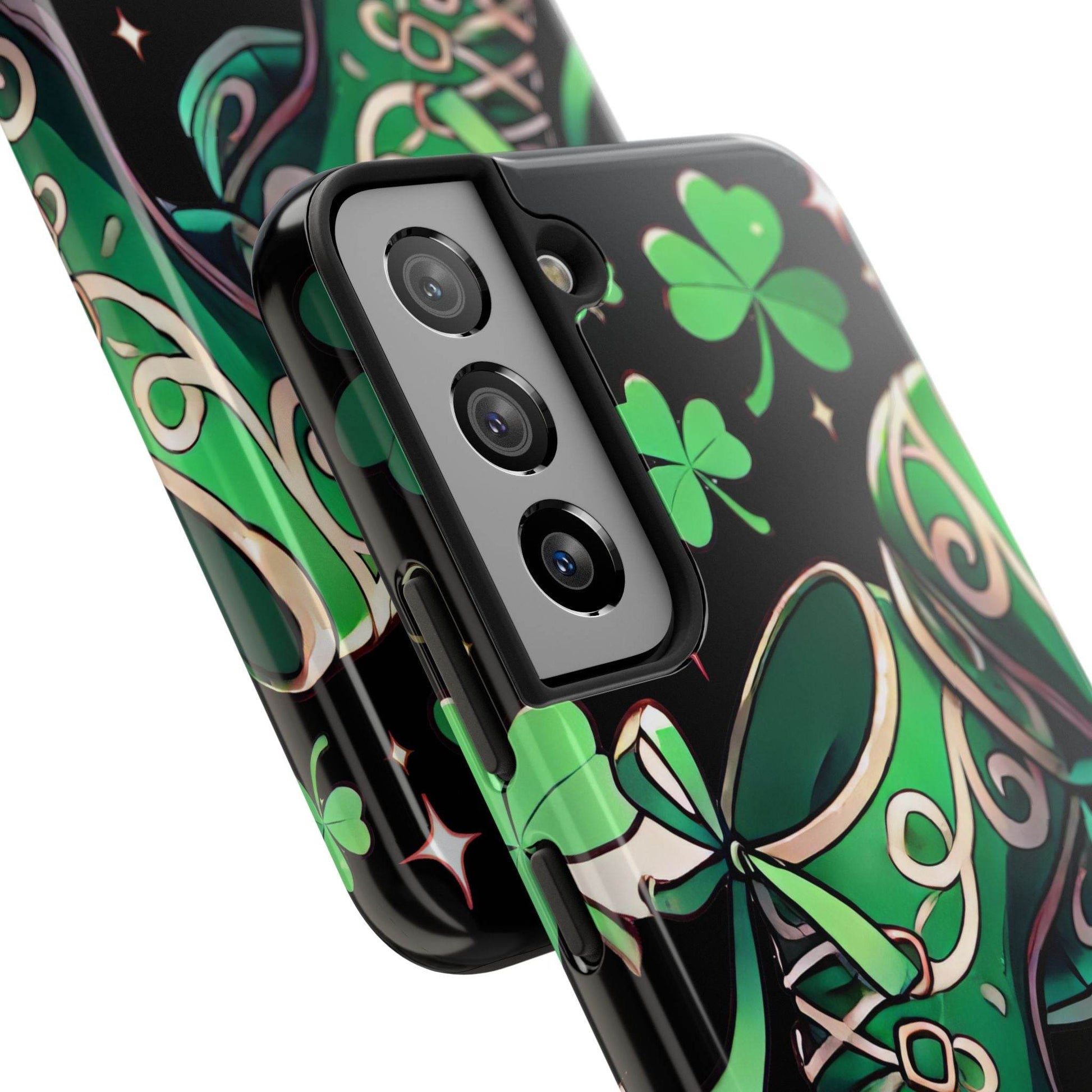 Irish Dance Shoe Tough Phone Case - St. Patrick's Day Gift, Protective Cover, Irish Dance Lover Phone Accessory, Celtic Dance Shoes Case - Little Flower Farm