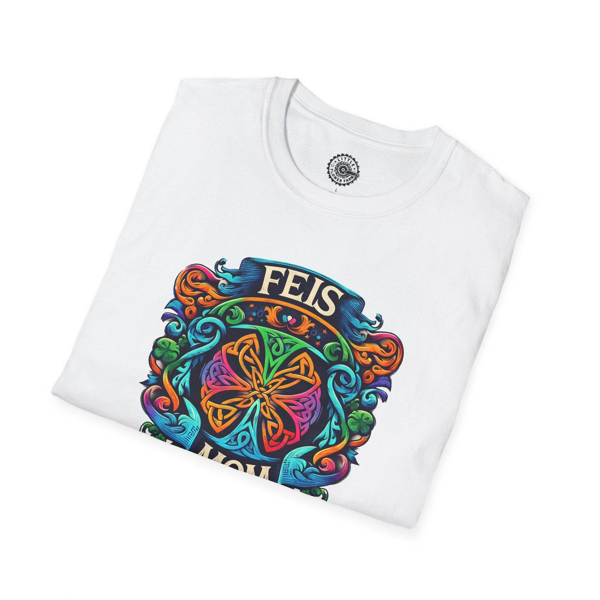Feis Mom Irish Dance Competition Themed Unisex Softstyle T-Shirt - Lightweight Tee for Dance Moms, Irish Dance Fans, St. Patrick's Day Gift, - Little Flower Farm