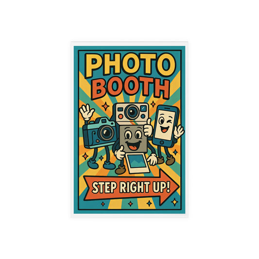 Photobooth Acrylic Sign with Wooden Stand, Wedding Decor, Party Favors, Event Signage, Retro Style Decoration, Fun Photo Station