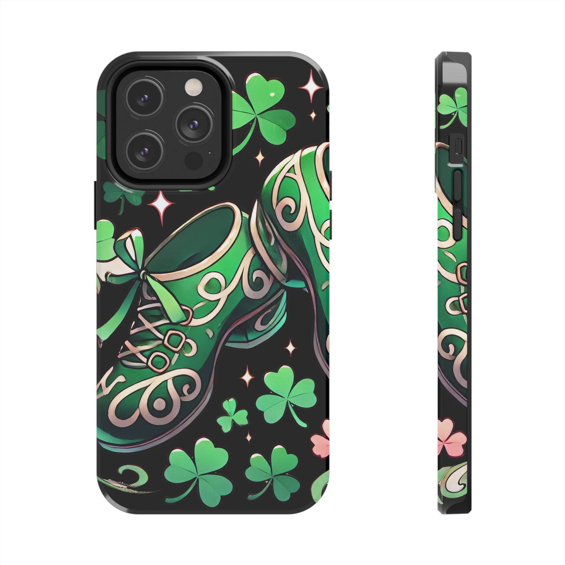 Irish Dance Shoe Tough Phone Case - St. Patrick's Day Gift, Protective Cover, Irish Dance Lover Phone Accessory, Celtic Dance Shoes Case - Little Flower Farm