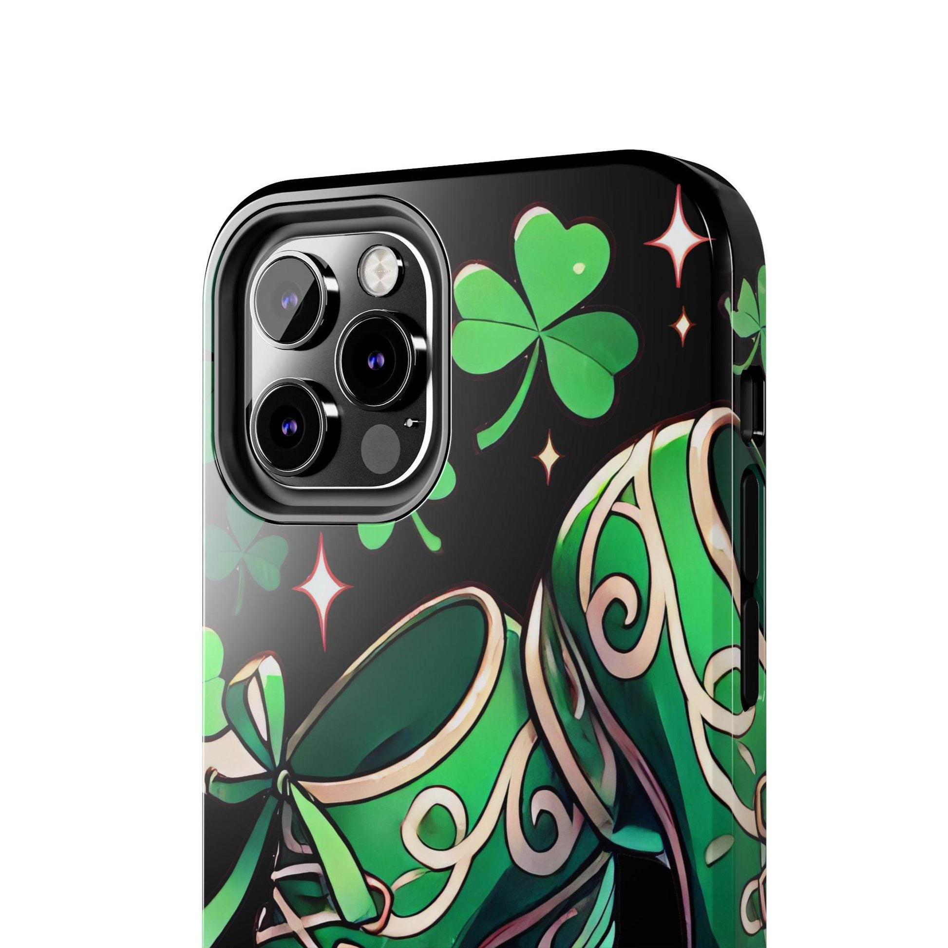 Irish Dance Shoe Tough Phone Case - St. Patrick's Day Gift, Protective Cover, Irish Dance Lover Phone Accessory, Celtic Dance Shoes Case - Little Flower Farm