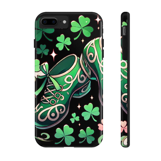 Irish Dance Shoe Tough Phone Case - St. Patrick's Day Gift, Protective Cover, Irish Dance Lover Phone Accessory, Celtic Dance Shoes Case - Little Flower Farm