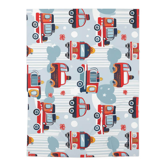 Swaddle Blanket, Boy Nursery Decor, Firetruck Baby Blanket, Newborn Gift, Infant Swaddling Wrap, Red Toy Truck Design - Little Flower Farm