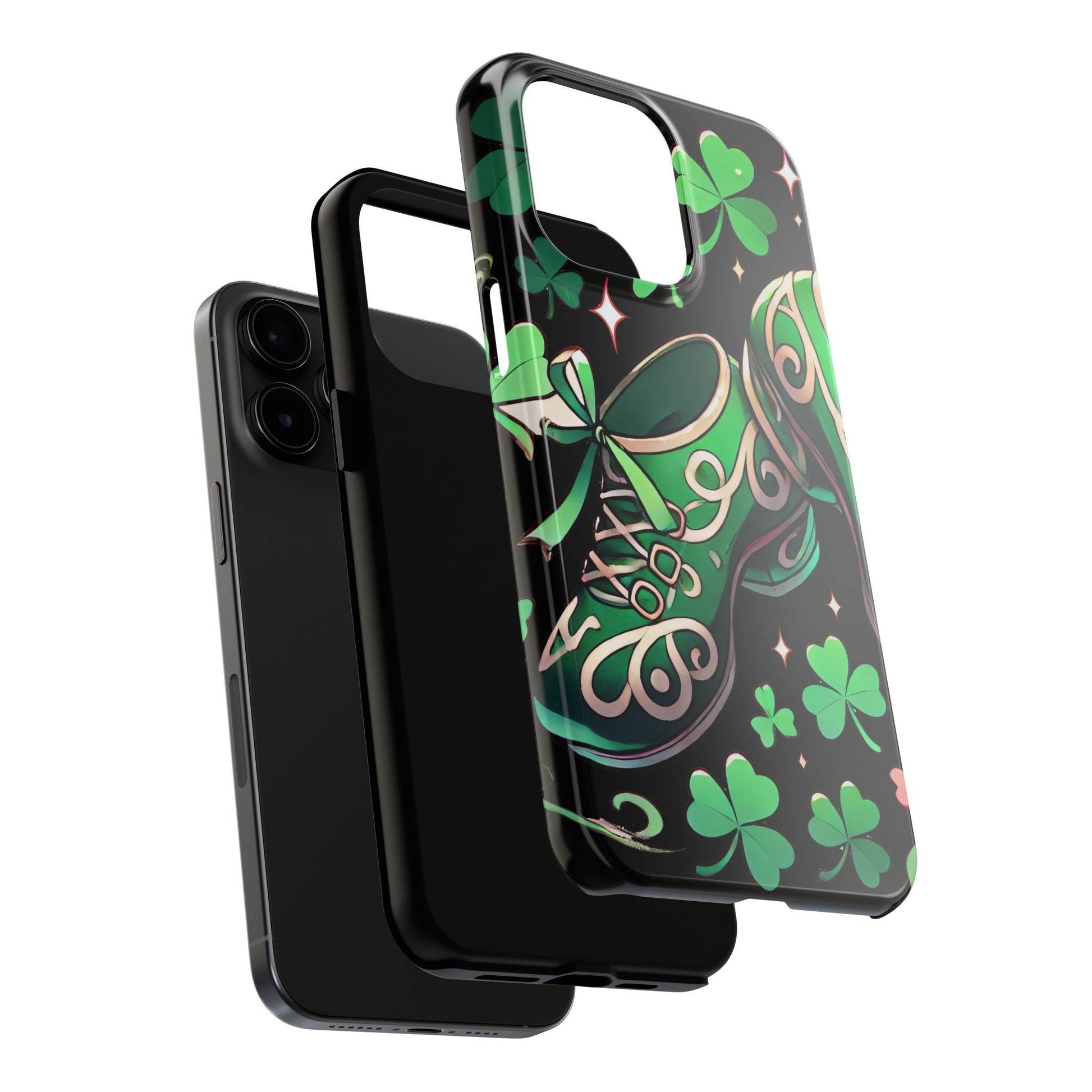 Irish Dance Shoe Tough Phone Case - St. Patrick's Day Gift, Protective Cover, Irish Dance Lover Phone Accessory, Celtic Dance Shoes Case - Little Flower Farm