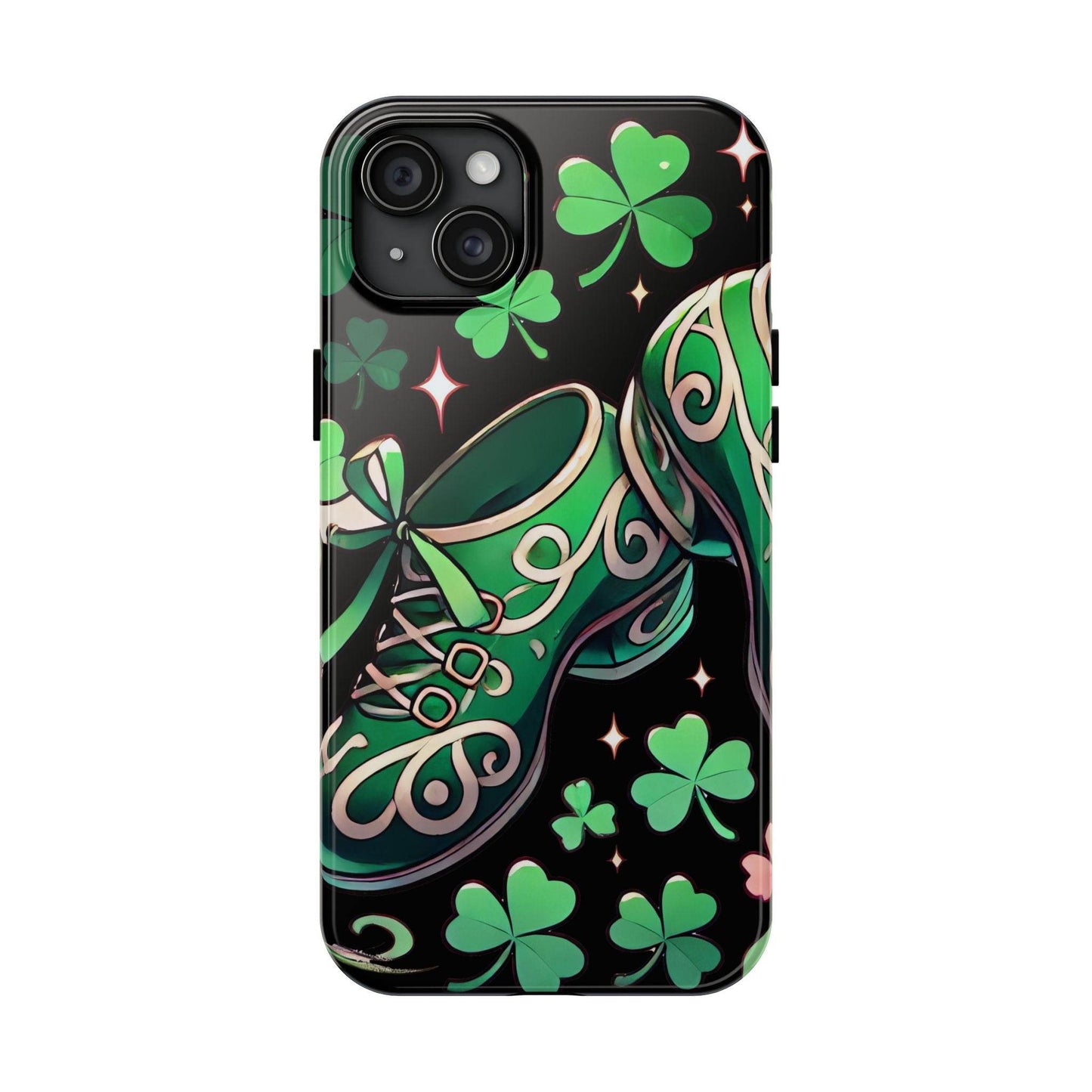 Irish Dance Shoe Tough Phone Case - St. Patrick's Day Gift, Protective Cover, Irish Dance Lover Phone Accessory, Celtic Dance Shoes Case - Little Flower Farm