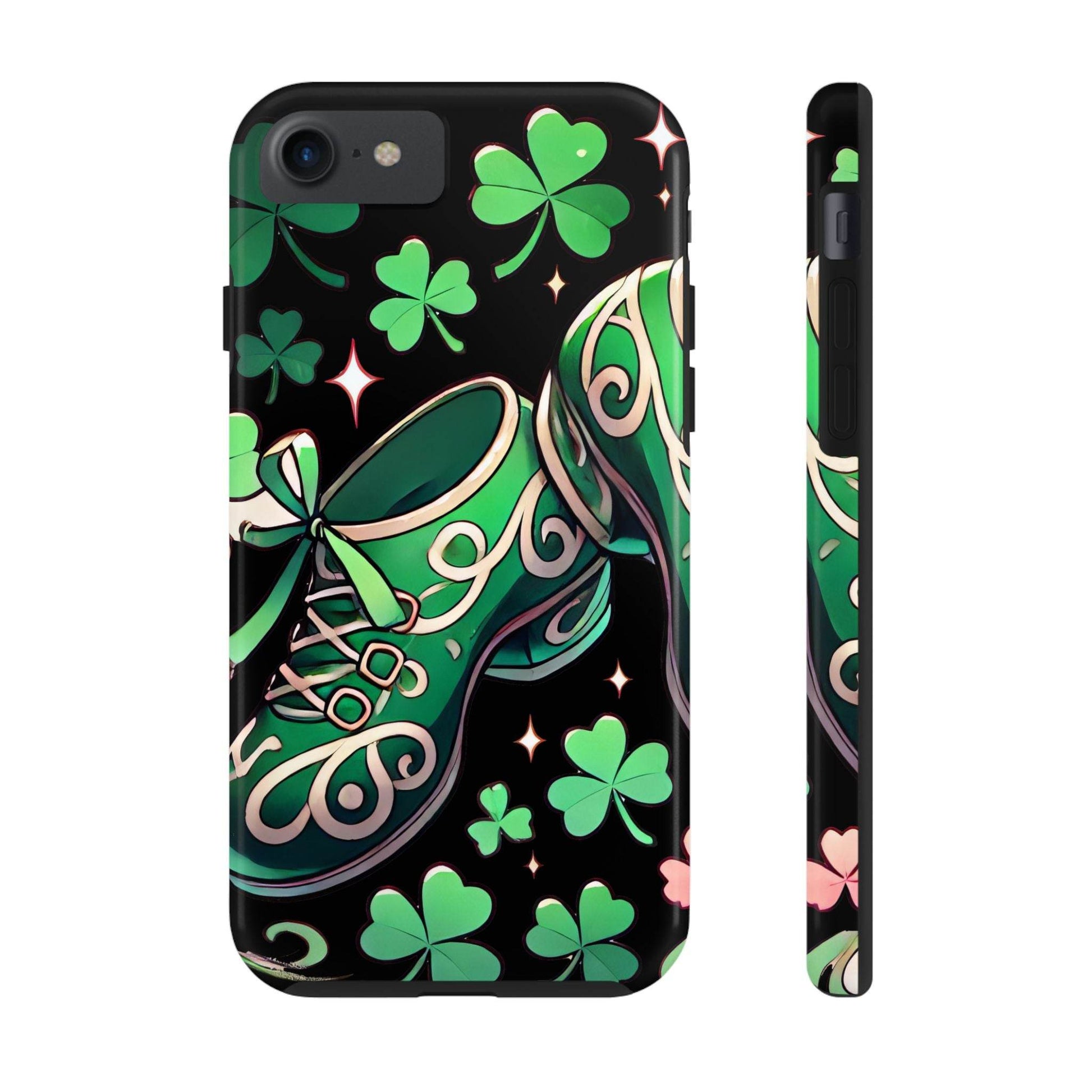 Irish Dance Shoe Tough Phone Case - St. Patrick's Day Gift, Protective Cover, Irish Dance Lover Phone Accessory, Celtic Dance Shoes Case - Little Flower Farm
