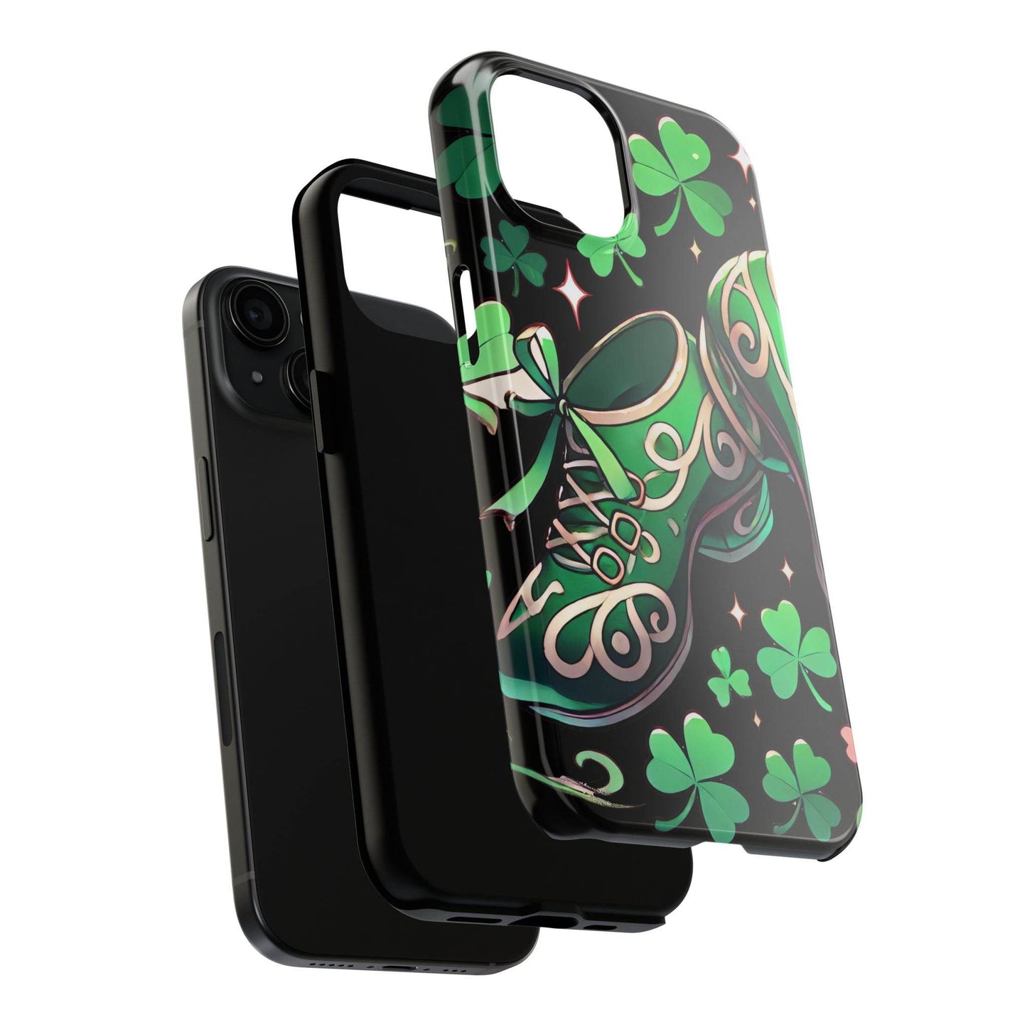 Irish Dance Shoe Tough Phone Case - St. Patrick's Day Gift, Protective Cover, Irish Dance Lover Phone Accessory, Celtic Dance Shoes Case - Little Flower Farm