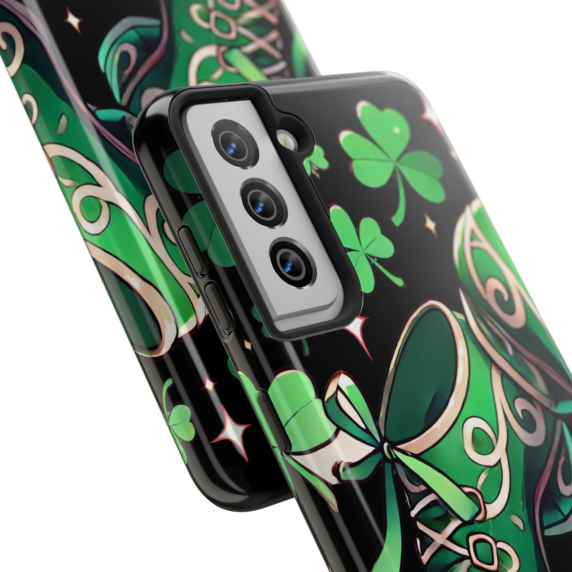 Irish Dance Shoe Tough Phone Case - St. Patrick's Day Gift, Protective Cover, Irish Dance Lover Phone Accessory, Celtic Dance Shoes Case - Little Flower Farm