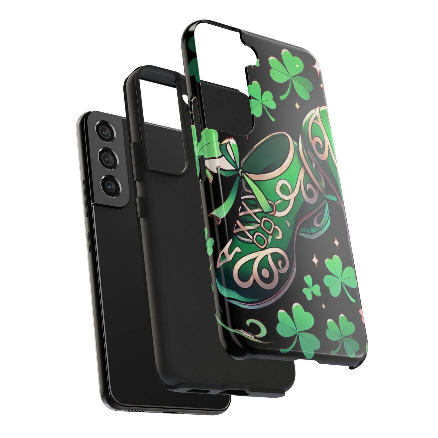 Irish Dance Shoe Tough Phone Case - St. Patrick's Day Gift, Protective Cover, Irish Dance Lover Phone Accessory, Celtic Dance Shoes Case - Little Flower Farm