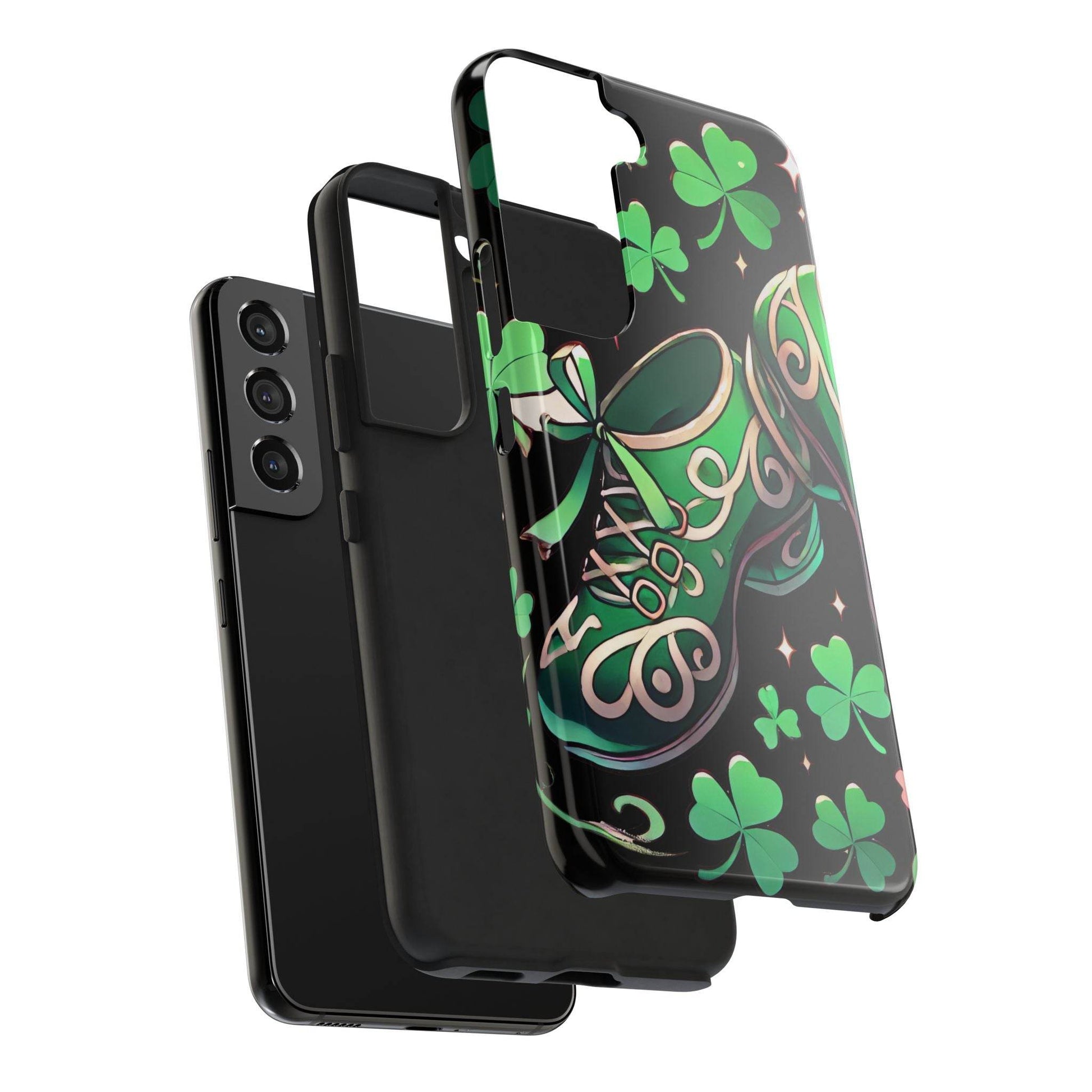 Irish Dance Shoe Tough Phone Case - St. Patrick's Day Gift, Protective Cover, Irish Dance Lover Phone Accessory, Celtic Dance Shoes Case - Little Flower Farm