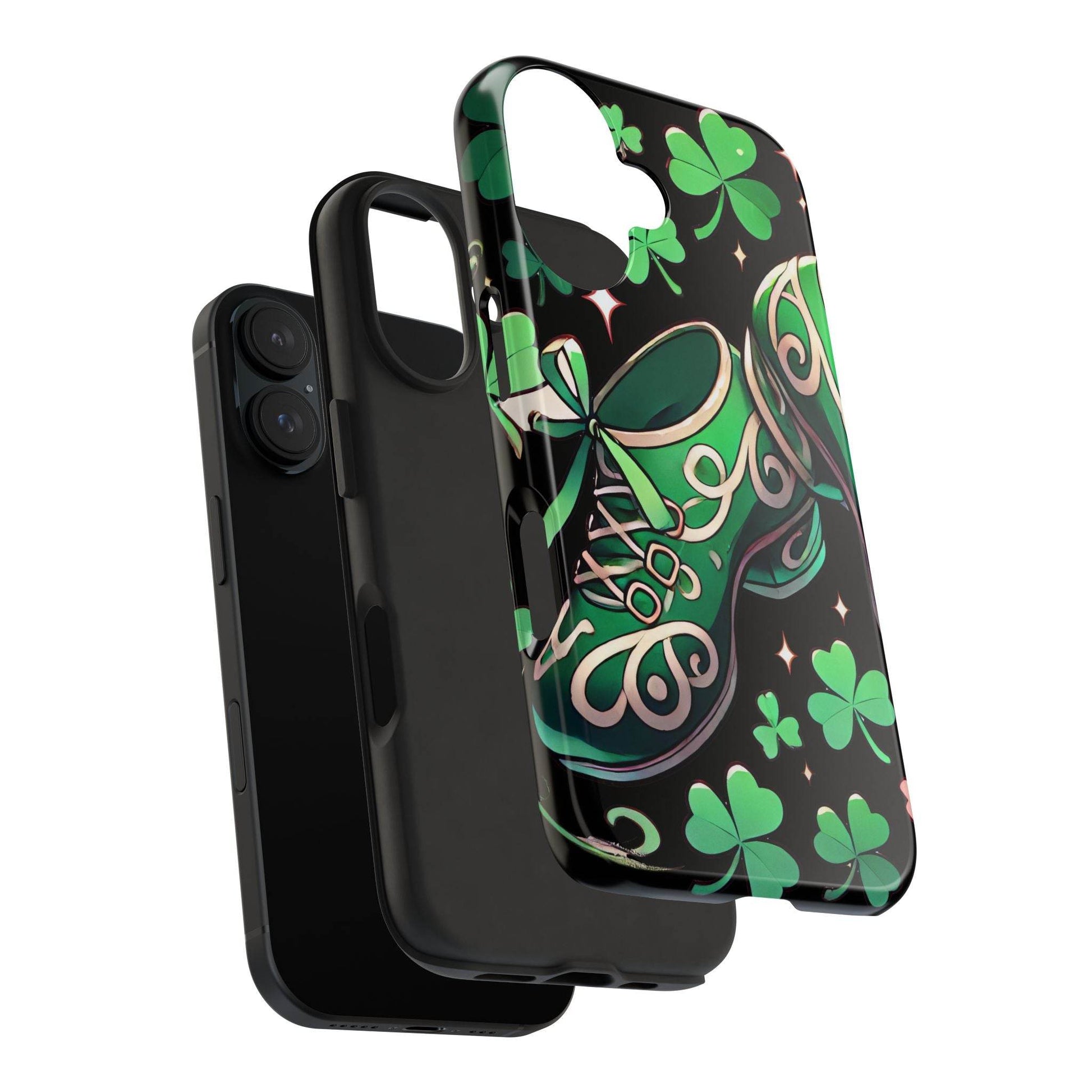 Irish Dance Shoe Tough Phone Case - St. Patrick's Day Gift, Protective Cover, Irish Dance Lover Phone Accessory, Celtic Dance Shoes Case - Little Flower Farm