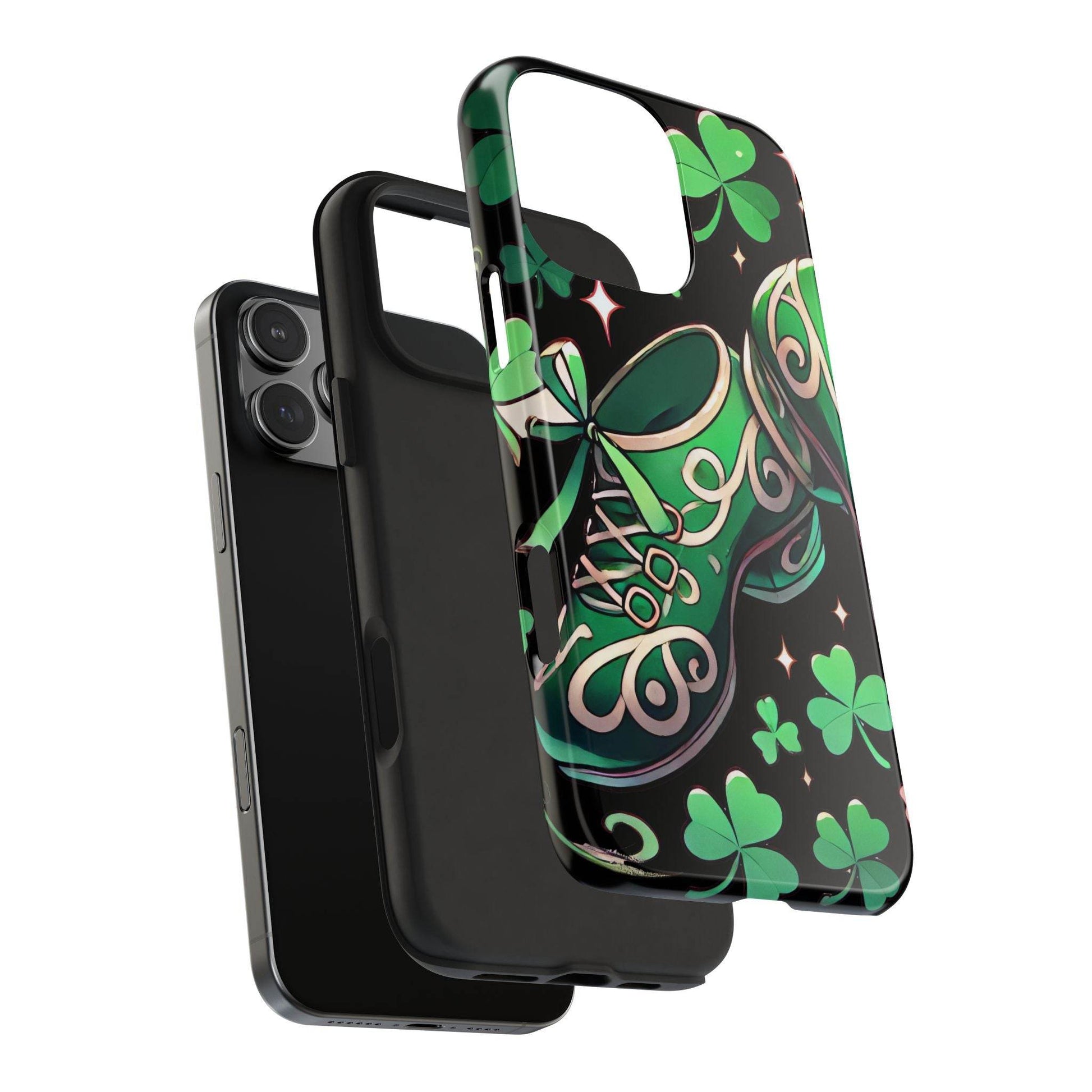 Irish Dance Shoe Tough Phone Case - St. Patrick's Day Gift, Protective Cover, Irish Dance Lover Phone Accessory, Celtic Dance Shoes Case - Little Flower Farm