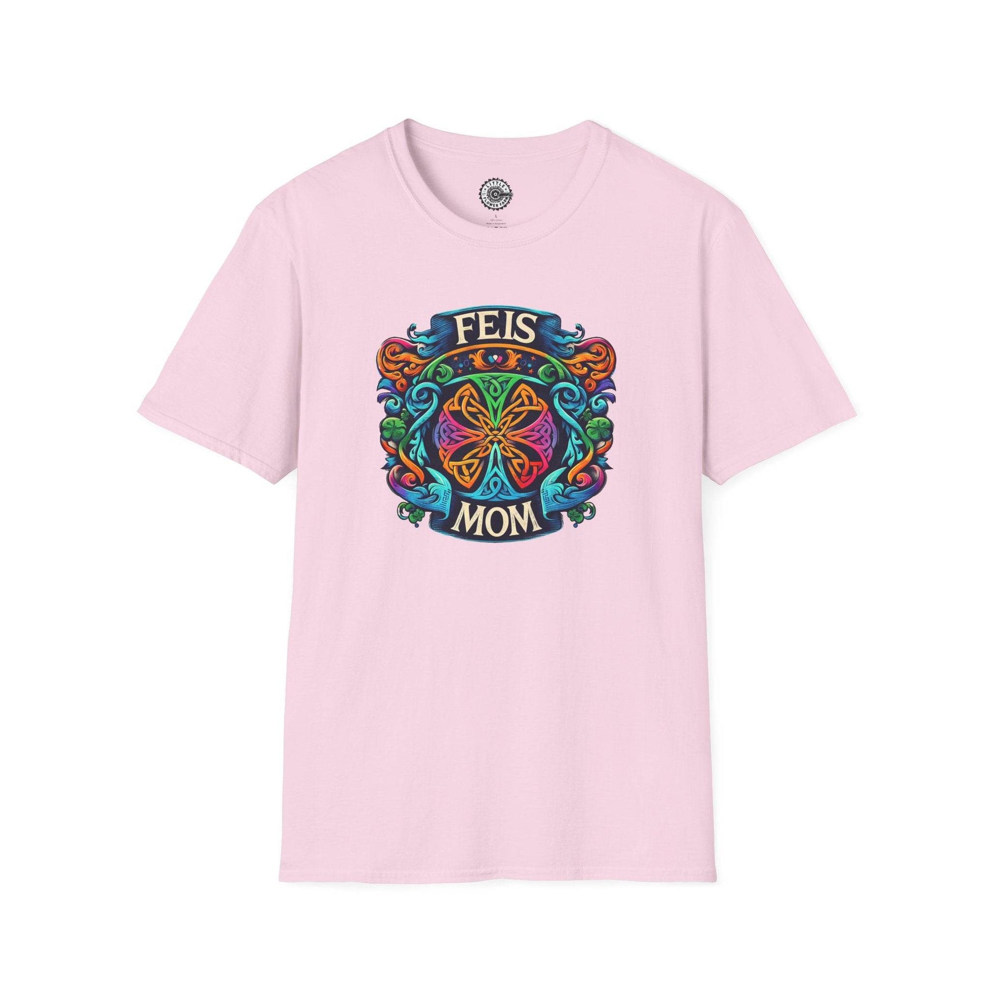 Feis Mom Irish Dance Competition Themed Unisex Softstyle T-Shirt - Lightweight Tee for Dance Moms, Irish Dance Fans, St. Patrick's Day Gift, - Little Flower Farm