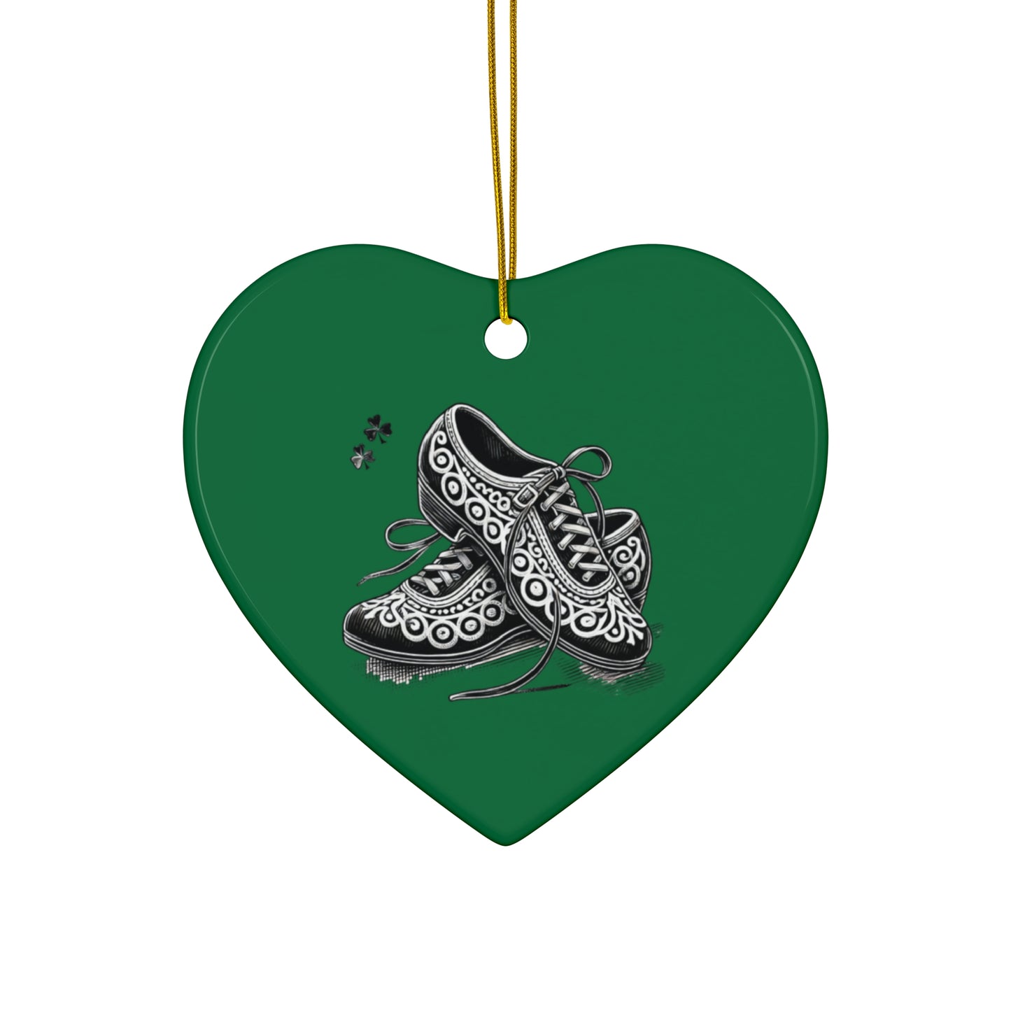 Irish Dance Shoe Themed Ceramic Ornament, 4 Shapes